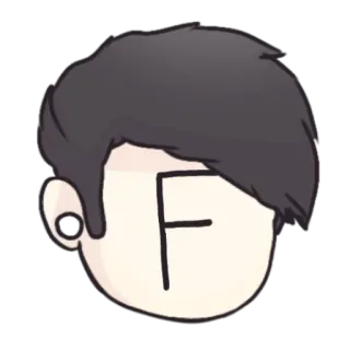 🙇‍♂ F letter, character, cute, sticker telegram sticker