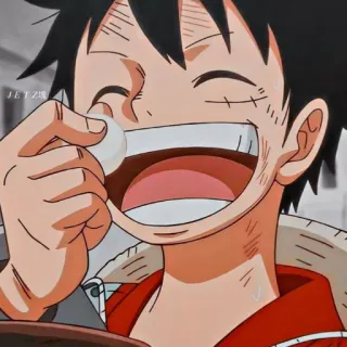 😄 Luffy One Piece Anime, One Piece, Luffy, Kartun, Senang, Tersenyum telegram sticker