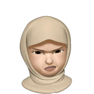 😡 Biểu tượng cảm xúc, Tức giận, Khăn trùm đầu, Người Hồi giáo, Gương mặt, Biểu cảm, Chân dung whatsapp sticker