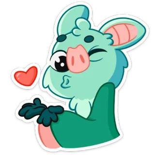 😘 sticker, động vật, hôn, trái tim, dễ thương, hoạt hình, kỳ quặc telegram sticker