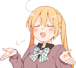 🤷‍♀️ Anime, Ragazza, Alzando le spalle, Carino, Cartone animato, Personaggio telegram sticker
