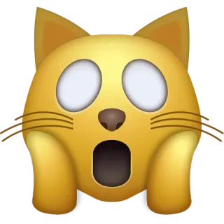 🙀 cat, emoji, shocked, surprised, scared whatsapp sticker
