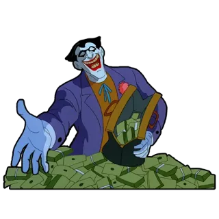💵 Joker Joker, DC Comics, Bösewicht, Geld, Cartoon, Comic whatsapp sticker