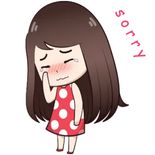 😔 crying, sad, upset, girl, tears, cartoon telegram sticker