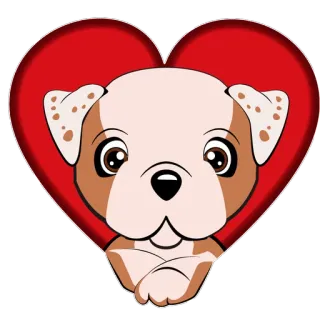 😍 犬, ハート, 子犬, 漫画, 動物, 愛 telegram sticker
