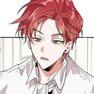 🥢 anime, manga, pelo rojo, personaje, hombre, retrato telegram sticker