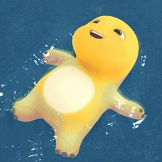 😊 Cartone animato, Nuoto, Carino, Giallo, Acqua, Animale whatsapp sticker