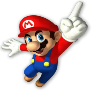 👆 Mario Mario, Video game, Nintendo, Dedo do meio, Desenho animado, Gesto ofensivo telegram sticker