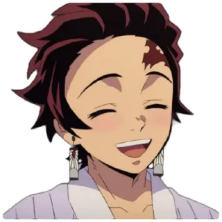 😁 Tanjiro Kamado Demon Slayer anime, demon slayer, tanjiro, manga, smiling, happy telegram sticker