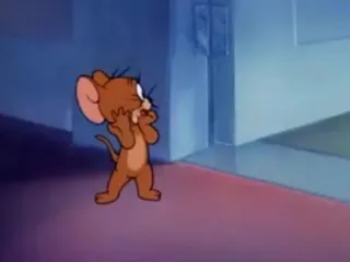 💗 Jerry Tom and Jerry dessin animé, souris, effrayé, personnage de dessin animé, animation whatsapp sticker