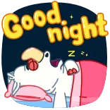 😴 Good night buonanotte, dormire, cartone animato, carino, letto, cuscino, assonnato whatsapp sticker