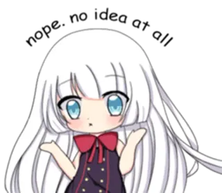 🤷 Anime, Chibi, Niedlich, Mädchen, Weißes Haar telegram sticker