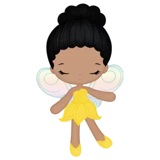 Ⓜ️ fee, Mädchen, Cartoon, niedlich, Flügel whatsapp sticker