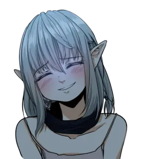 😄 elfe, mignon, souriant, rougissant, fantaisie telegram sticker