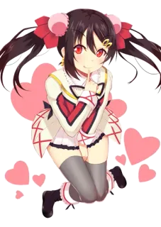 ☝ Anime, Ragazza, Kawaii, Cartone animato, Carino, Idol, Sorridendo, Cuori telegram sticker