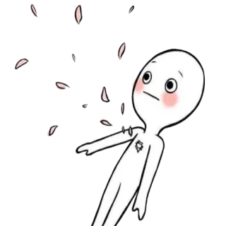 😐 cartoon, sad, hurt, pain, injured telegram sticker