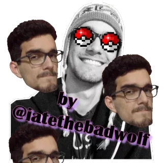👽 by @iatethebadwolf Selfie, Retrato, Gafas, Gorro, Usuario, Redes sociales telegram sticker