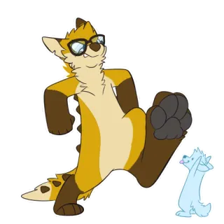 🐾 furry, animal, glasses, dog, fox, cartoon telegram sticker