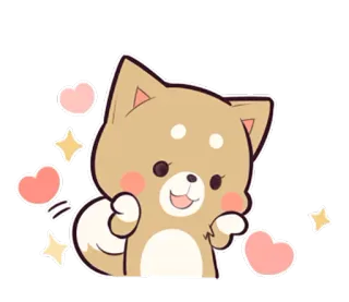 😃 собака, милый, животное, наклейка, каваий, мультфильм telegram sticker