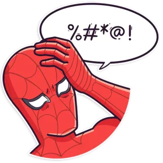 😣 Spider-Man %#*@! Superheld, Marvel, Comics, wütend, frustriert, Schimpfwörter whatsapp sticker