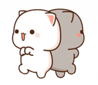 💃 chats, mignon, pêche, mochi, kawaii whatsapp sticker