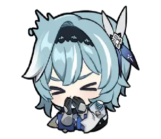 🤧 Eula Genshin Impact anime, character, cute, blue hair, genshin impact, video game telegram sticker