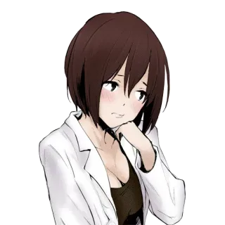 🤔 Аниме, Женщина, Девушка, Ученый, Персонаж, Иллюстрация telegram sticker