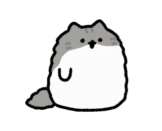 🧍‍♂️ gato, pegatina, lindo, animal, dibujo animado, gris, blanco telegram sticker