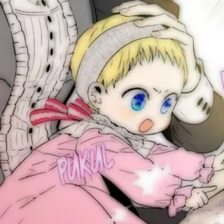 🎀 PUKUL Kind, niedlich, Cartoon, Anime, blond whatsapp sticker