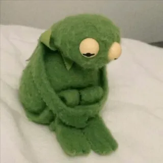 😞 Kermit the Frog triste, rana, marioneta, verde, kermit, solo telegram sticker