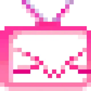 😝 pixel art, retro, tv, pink, vintage telegram sticker