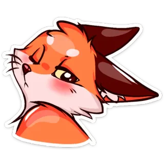 😕 лиса, мультфильм, животное, милый, оранжевый whatsapp sticker