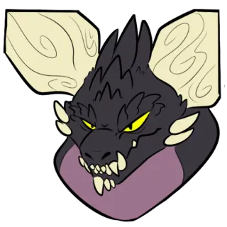 🐊 monster, fantasy, creature, fangs, animal, illustration whatsapp sticker