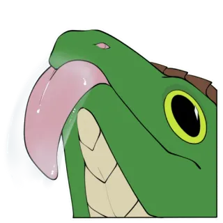 👅 serpent, reptile, animal, langue, vert, autocollant, dessin animé whatsapp sticker