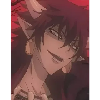 😶 demone, anime, fantasy, corna, malvagio, personaggio whatsapp sticker