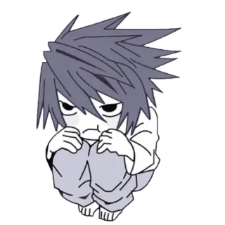 😠 L Lawliet Death Note L, L Lawliet, Death Note, Anime, Manga, Detektiv telegram sticker