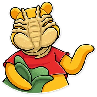 💁‍♂️ Winnie the Pooh Alien винни пух, инопланетянин, чужой (лицехват), мэшап, смешной telegram sticker
