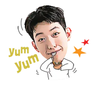 🍴 yum yum comida, comendo, asiático, homem, fofo, delicioso telegram sticker