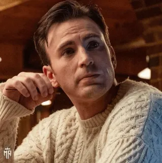 🇺🇸 Chris Evans 배우, 유명인, 인물 사진, 남자, 스웨터, 캐주얼, 캡틴 아메리카, 마블 telegram sticker