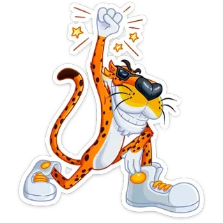 🎉 Chester Cheetah チェスター・チーター, マスコット, カートゥーン, 楽しい, キャラクター, 動物, チーター telegram sticker