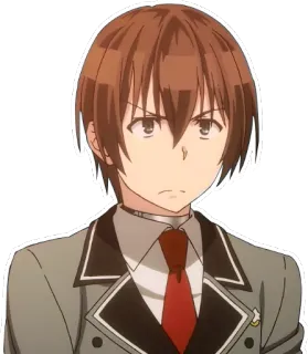 😕 anime, boy, character, school uniform whatsapp sticker