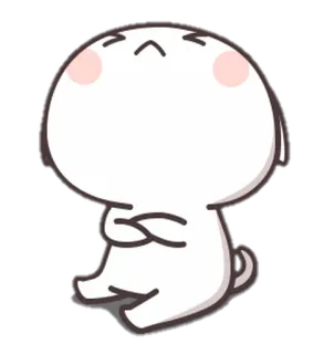 😠 Cartoon, Figur, Kawaii, Niedlich, Blob, Sitzend whatsapp sticker
