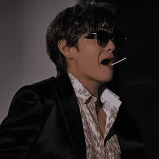 💜 man, sunglasses, lollipop, portrait, dark hair, blazer, cool, person telegram sticker