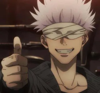 👍 Gojo Satoru Jujutsu Kaisen anime, thumbs up, gojo, jujutsu kaisen, satoru, character telegram sticker