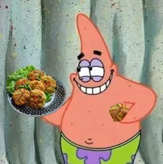 😁 Patrick Star Spongebob Squarepants patrick, spongebob, kartun, makanan, bintang laut whatsapp sticker