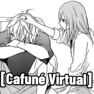 😊 Cafuné Virtual cariño, consuelo, digital, manga, empatía telegram sticker