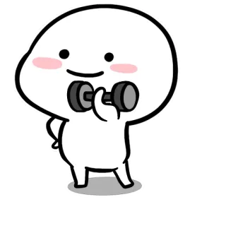 💪 fitness, exercise, dumbbell, cute, cartoon telegram sticker