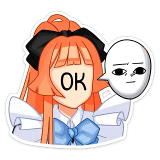 👌 OK Аниме, ОК, Согласен, Мультфильм, Стикер whatsapp sticker