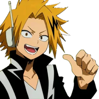 😊 Denki Kaminari My Hero Academia Anime, My Hero Academia, Denki Kaminari, Elettricità, Superpotere, Eroe whatsapp sticker