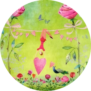 😠 Herz, Rosen, Kunst, Schmetterling, Blume, Liebe, Mädchen telegram sticker